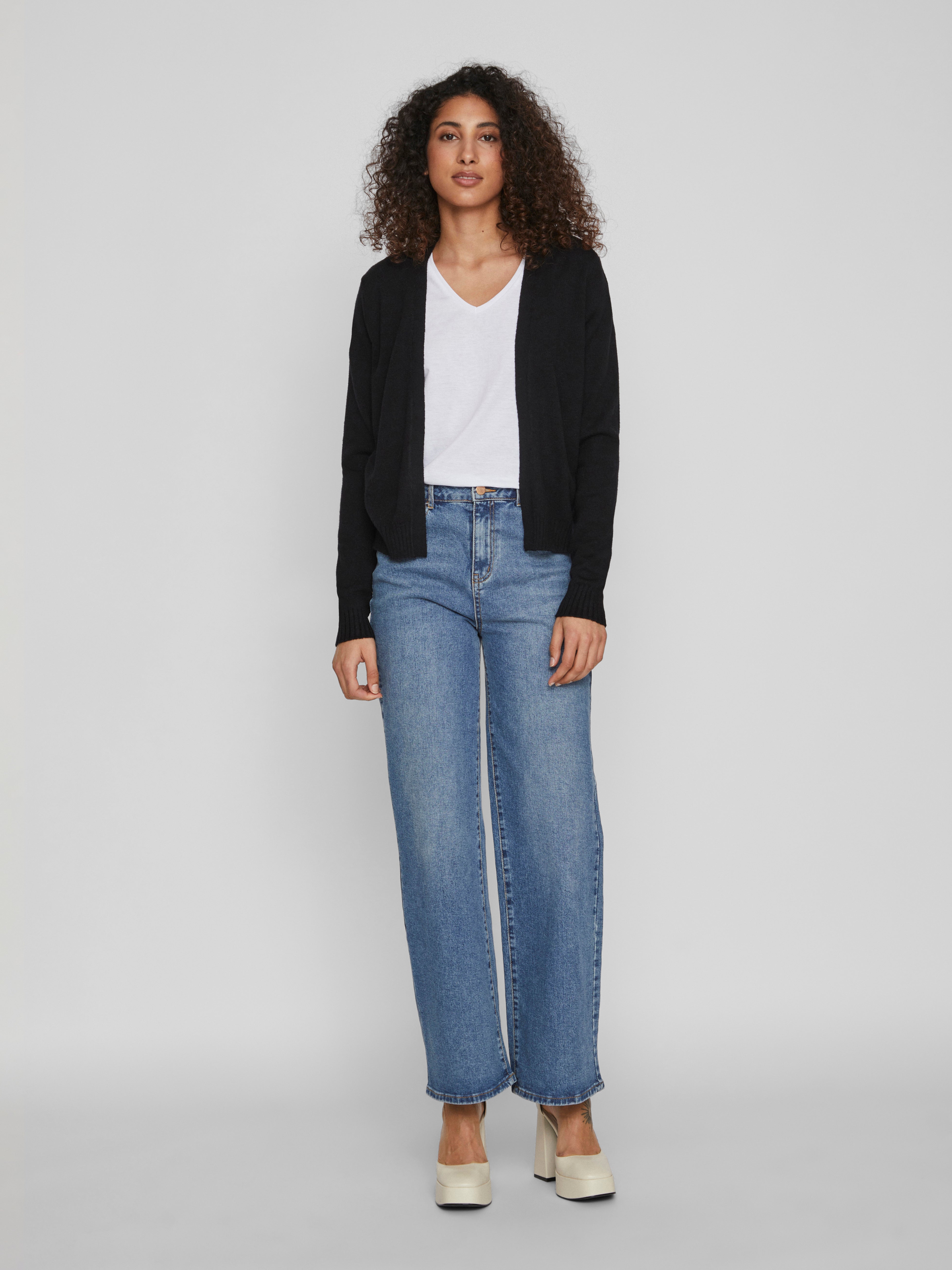 Viril Short L/S cardigan - sort